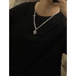 Louis Vuitton vintage silver necklace, couple's version, chain length 60 cm, changeable