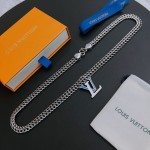 Louis Vuitton vintage silver necklace, couple's version, chain length 60 cm, changeable