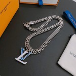 Louis Vuitton vintage silver necklace, couple's version, chain length 60 cm, changeable