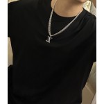 Louis Vuitton vintage silver necklace, couple's version, chain length 60 cm, changeable