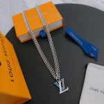Louis Vuitton vintage silver necklace, couple's version, chain length 60 cm, changeable