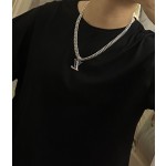 Louis Vuitton vintage silver necklace, couple's version, chain length 60 cm, changeable