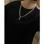 Louis Vuitton vintage silver necklace, couple's version, chain length 60 cm, changeable