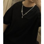 Louis Vuitton vintage silver necklace, couple's version, chain length 60 cm, changeable