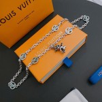 Louis Vuitton vintage silver necklace, couple's version, chain length 60 cm, changeable