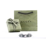 𝐆𝐮𝐜𝐜𝐢 Hollow Flower Green Resin Gemstone Double G Pattern Bracelet