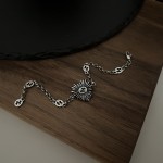 𝐆𝐮𝐜𝐜𝐢 925 Sterling Silver Interlocking Double G Black Shell Love Bracelet