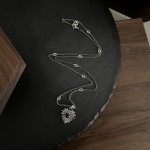 𝐆𝐮𝐜𝐜𝐢 925 Sterling Silver Interlocking Double G Black Shell Heart Necklace