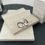 𝐆𝐮𝐜𝐜𝐢 925 Sterling Silver Interlocking Double G Flower Vintage Stud Earrings