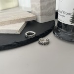 𝐆𝐮𝐜𝐜𝐢 925 Sterling Silver Interlocking Double G Flower Vintage Stud Earrings