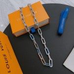 Louis Vuitton Rockabilly punk thai silver vintage silver necklace for couples with a 60cm chain length that can be changed