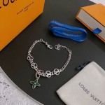 Louis Vuitton vintage silver bracelet couple's version 22cm20cm18cm changeable length