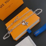 Louis Vuitton Rockabilly punk thai silver vintage silver necklace for couples with a 60cm chain length that can be changed