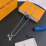 Louis Vuitton Rockabilly punk thai silver vintage silver necklace for couples with a 60cm chain length that can be changed