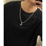 Louis Vuitton Rockabilly punk thai silver vintage silver necklace for couples with a 60cm chain length that can be changed