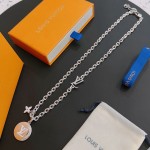 Louis Vuitton Rockabilly punk thai silver vintage silver necklace for couples with a 60cm chain length that can be changed