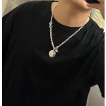 Louis Vuitton Rockabilly punk thai silver vintage silver necklace for couples with a 60cm chain length that can be changed