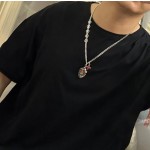 Louis Vuitton Rockabilly punk thai silver vintage silver necklace for couples with a 60cm chain length that can be changed