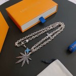 Louis Vuitton Rockabilly punk thai silver vintage silver necklace for couples with a 60cm chain length that can be changed