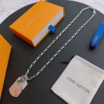 Louis Vuitton Rockabilly punk thai silver vintage silver necklace for couples with a 60cm chain length that can be changed