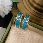 𝐆𝐮𝐜𝐜𝐢 star aquamarine hoop earrings
