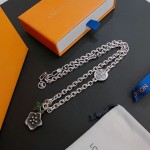 Louis Vuitton Rockabilly punk thai silver vintage silver necklace for couples with a 60cm chain length that can be changed