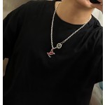 Louis Vuitton Rockabilly punk thai silver vintage silver necklace for couples with a 60cm chain length that can be changed