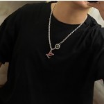 Louis Vuitton Rockabilly punk thai silver vintage silver necklace for couples with a 60cm chain length that can be changed