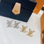 Louis Vuitton Spring/Summer LV monogram earrings in yellow gold and white gold