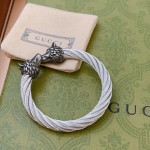 𝐆𝐮𝐜𝐜𝐢 Anger Forest series double G classic series retro silver bracelet