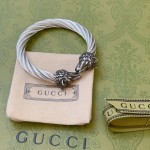 𝐆𝐮𝐜𝐜𝐢 Anger Forest series double G classic series retro silver bracelet