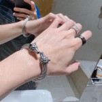 𝐆𝐮𝐜𝐜𝐢 Anger Forest series double G classic series retro silver bracelet