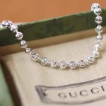 𝐆𝐮𝐜𝐜𝐢 Silver Bead Bracelet OT Buckle Sterling Silver Ladies Bracelet Couple Gift