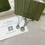 𝐆𝐮𝐜𝐜𝐢 925 Sterling Silver Double GInterlocking Vintage Necklace