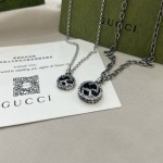 𝐆𝐮𝐜𝐜𝐢 925 Sterling Silver Double GInterlocking Vintage Necklace