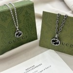 𝐆𝐮𝐜𝐜𝐢 925 Sterling Silver Double GInterlocking Vintage Necklace