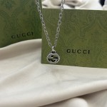 𝐆𝐮𝐜𝐜𝐢 925 Sterling Silver Double GInterlocking Vintage Necklace