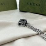 𝐆𝐮𝐜𝐜𝐢 925 Sterling Silver Square G Cutout Pendant Necklace