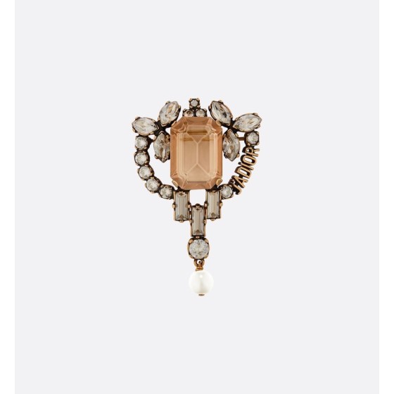 Dior CD letter pearl brooch