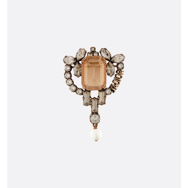 Dior CD letter pearl brooch