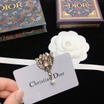 Dior CD letter pearl brooch