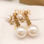 Dior JADIOR Size Pearl Star Stud Earrings