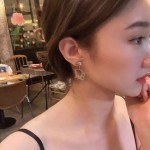 Dior fashion crystal diamond tassel full diamond logo letter stud earrings