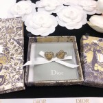 Dior Jadior Letter Heart Stud Earrings