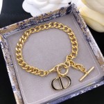 Dior CD Alphabet Drop Oil Black Vintage Bracelet