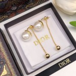 Dior Pearl Tassel Stud Earrings
