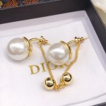 Dior Pearl Tassel Stud Earrings