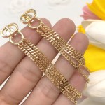 Dior CD letter chain tassel earrings
