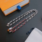 Louis Vuitton Rockabilly punk thai silver vintage silver necklace for couples with 60cm adjustable length