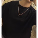 Louis Vuitton Rockabilly punk thai silver vintage silver necklace for couples with 60cm adjustable length